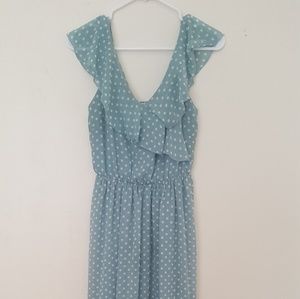 Floor length polka dot dress